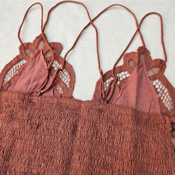Free People Adella Crochet Lace Plunge Neck Bralette Copper - Picture 8 of 11